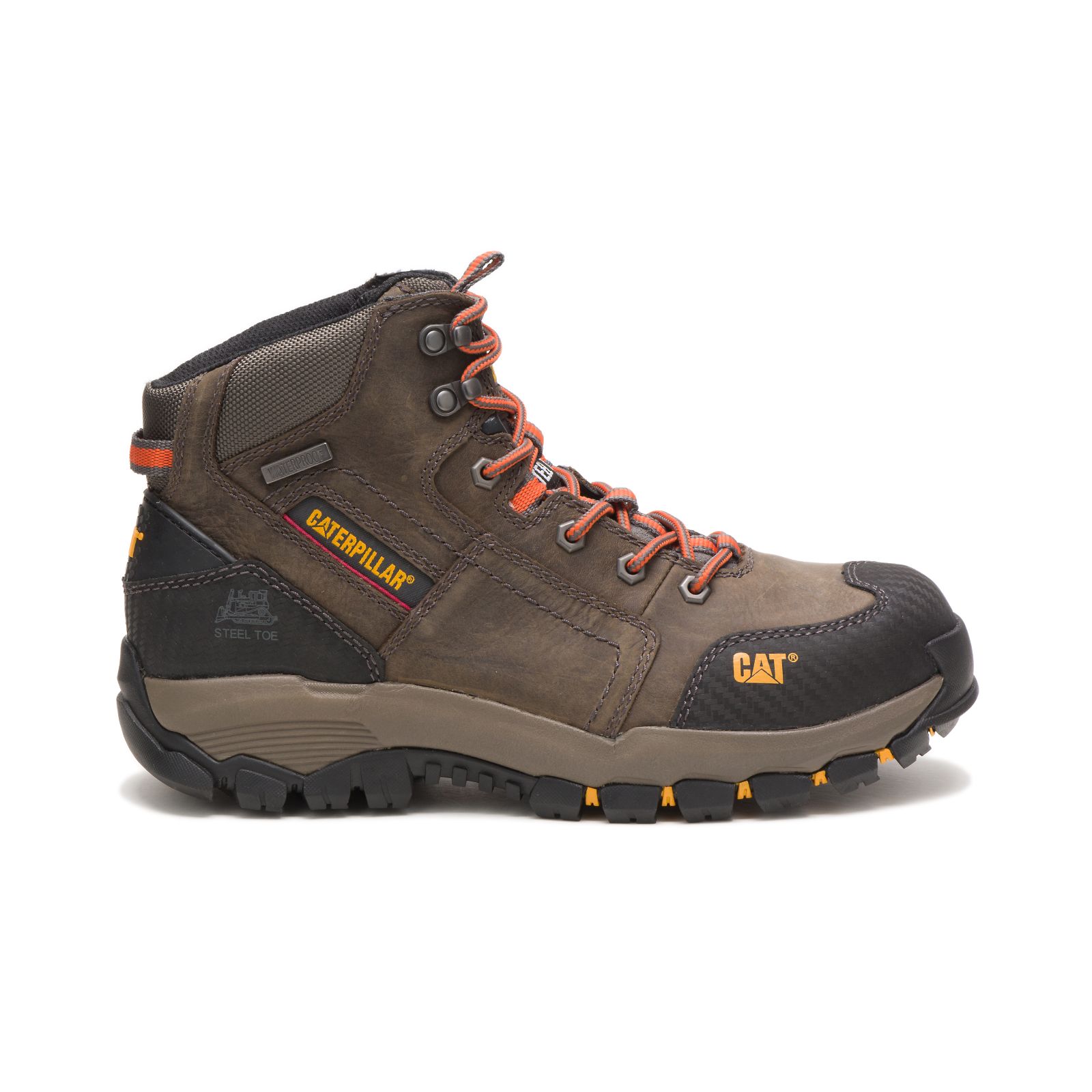 Caterpillar Boots Online - Caterpillar Navigator Mid Waterproof Steel Toe Mens Work Boots Dark Grey (364829-GQW)
